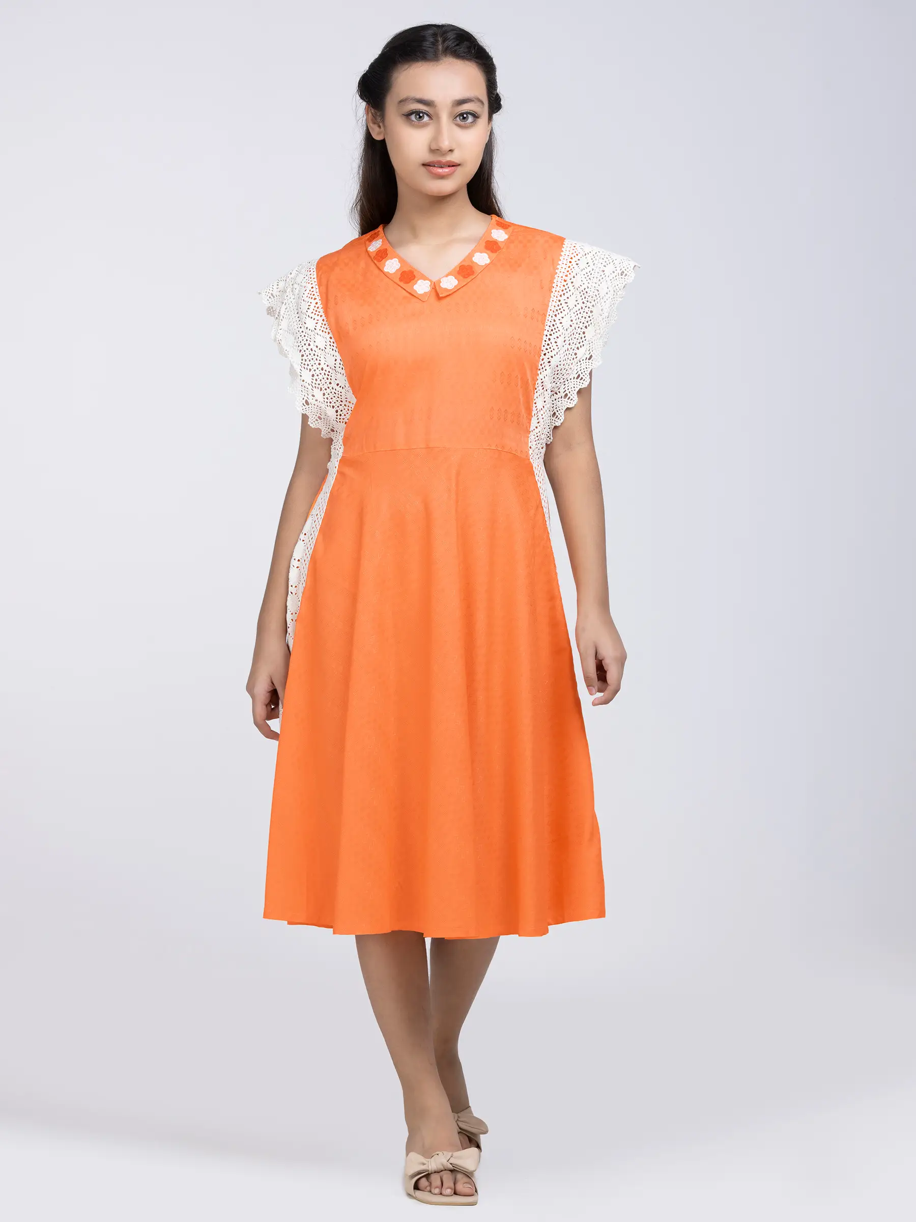 Baby Girl Cream Floral Premium Frock